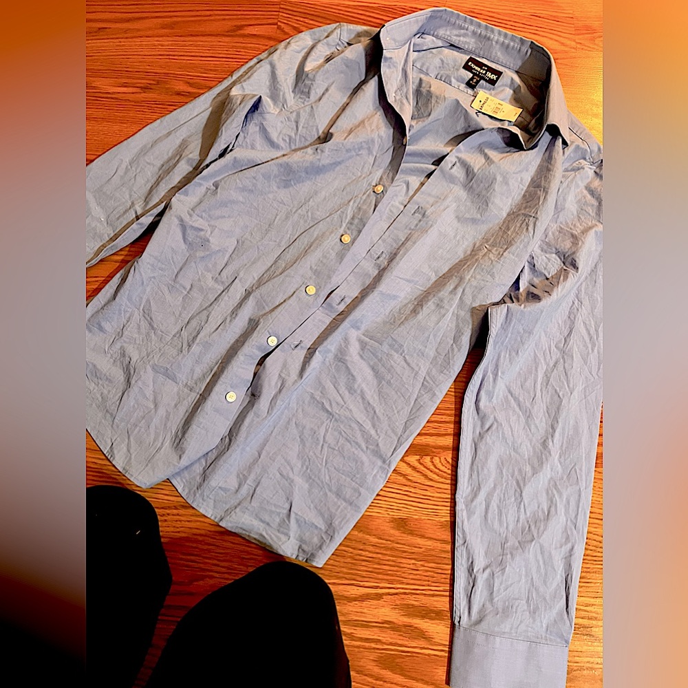 Express Blue button down with tags on-size medium